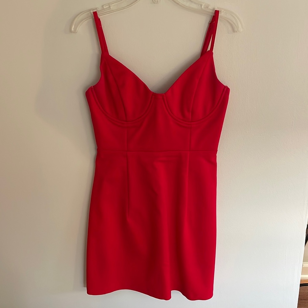Red mini dress